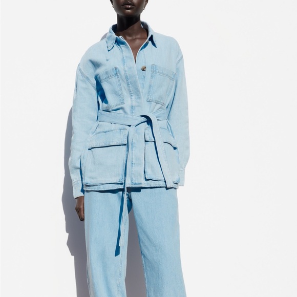 Zara Light Blue Jean Jacket - Picture 4 of 12